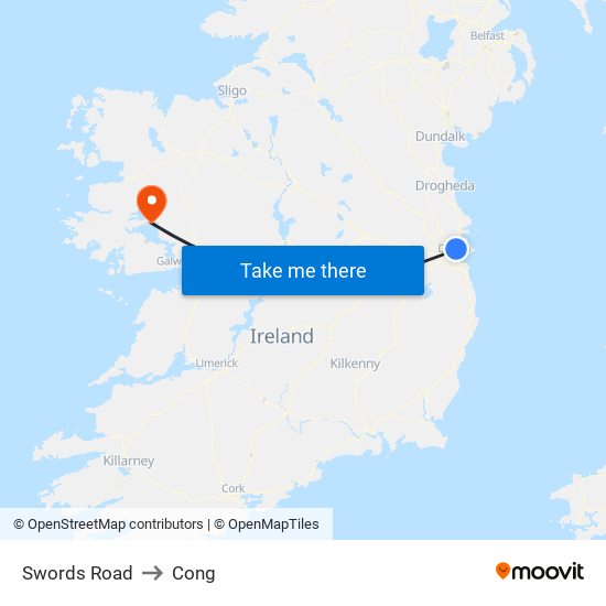 Swords Road to Cong map
