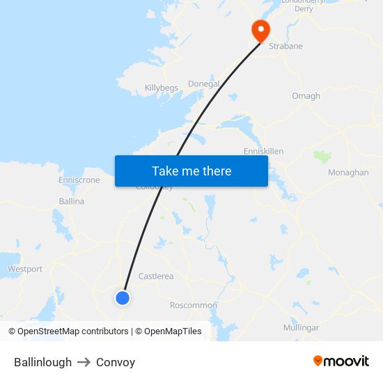 Ballinlough to Convoy map