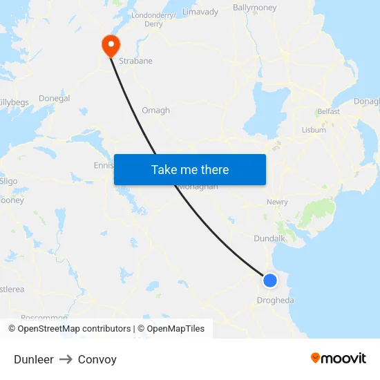 Dunleer to Convoy map