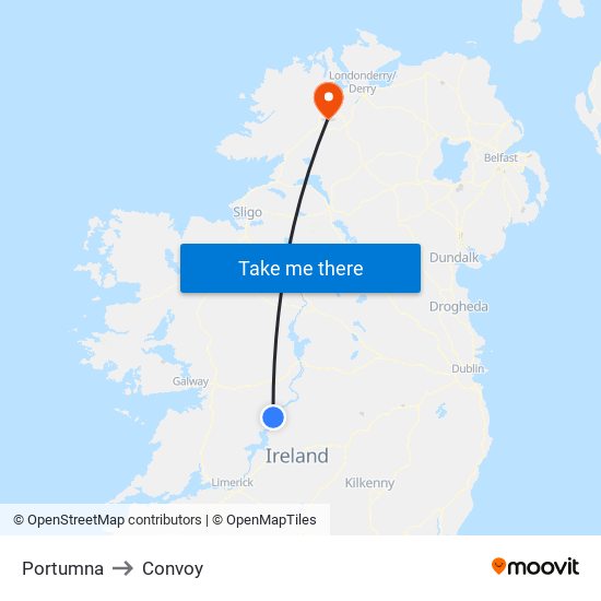 Portumna to Convoy map