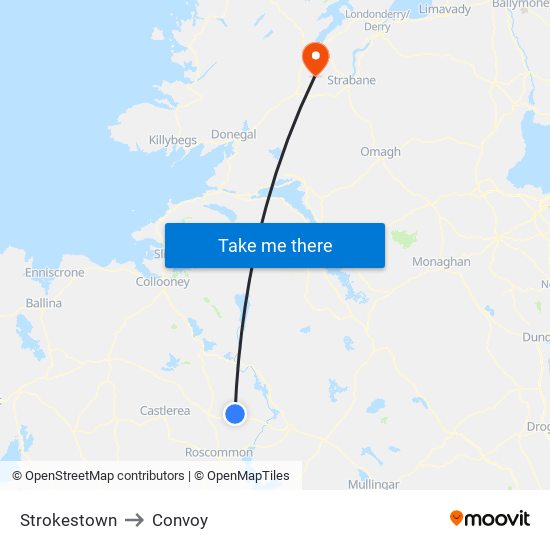 Strokestown to Convoy map