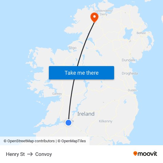 Henry St to Convoy map