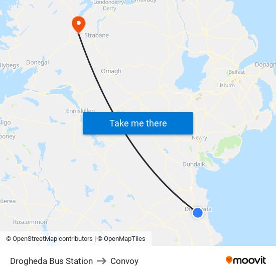 Drogheda Bus Station to Convoy map