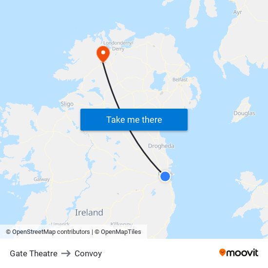 Gate Theatre to Convoy map