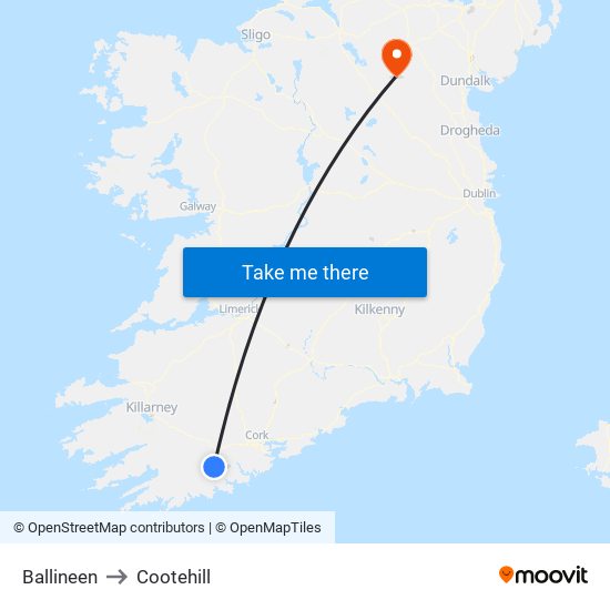 Ballineen to Cootehill map