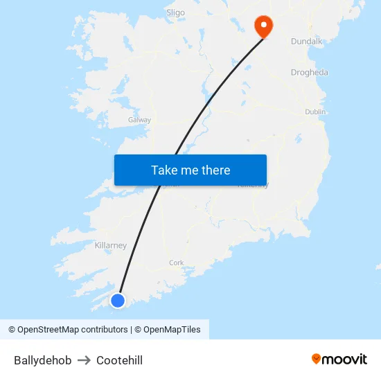 Ballydehob to Cootehill map