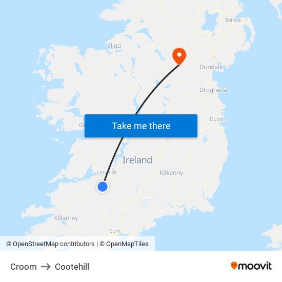 Croom to Cootehill map