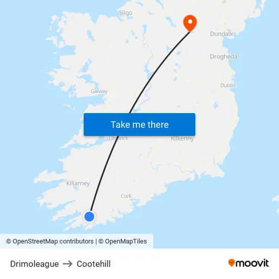 Drimoleague to Cootehill map