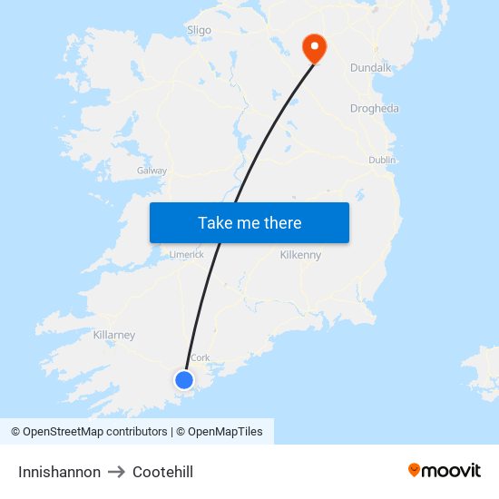 Innishannon to Cootehill map