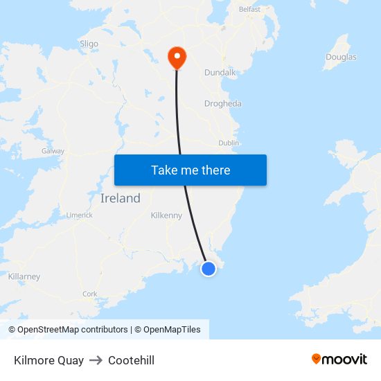 Kilmore Quay to Cootehill map