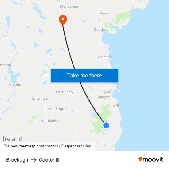 Brockagh to Cootehill map