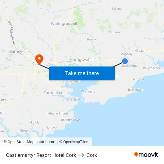 Castlemartyr Resort Hotel Cork to Cork map