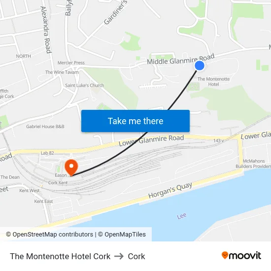 The Montenotte Hotel Cork to Cork map