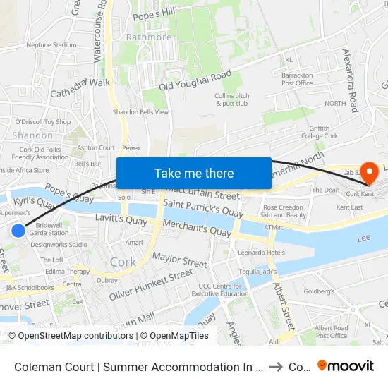 Coleman Court | Summer Accommodation In Cork to Cork map