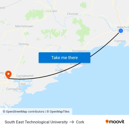 South East Technological University to Cork map