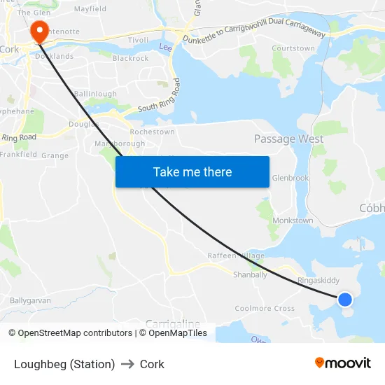 Loughbeg (Station) to Cork map