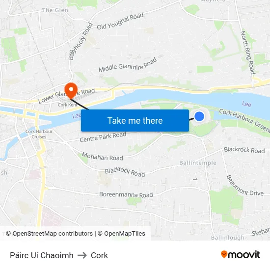 Páirc Uí Chaoimh to Cork map