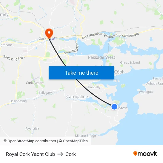 Royal Cork Yacht Club to Cork map