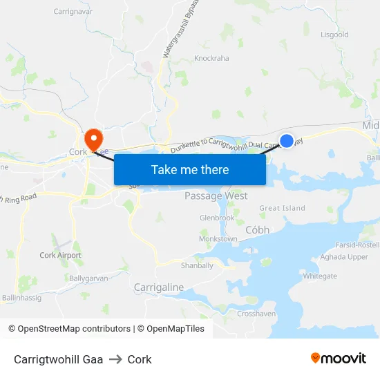 Carrigtwohill Gaa to Cork map