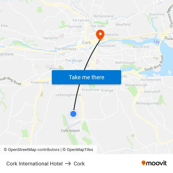 Cork International Hotel to Cork map