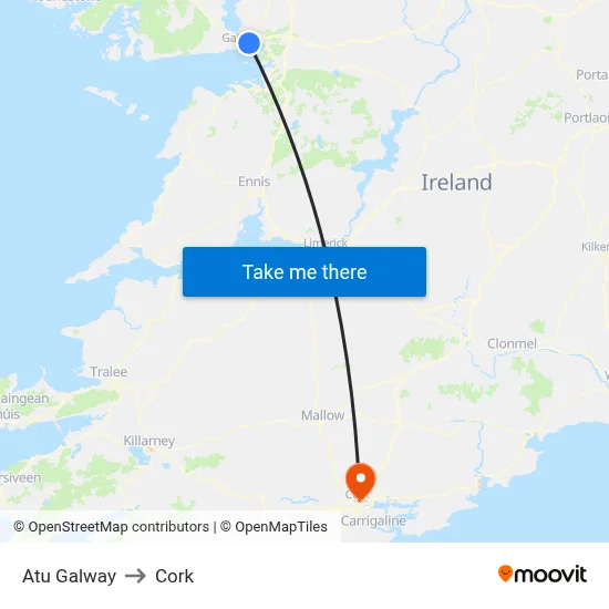 Atu Galway to Cork map