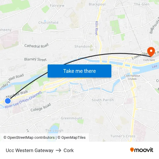 Ucc Western Gateway to Cork map