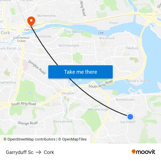 Garryduff Sc to Cork map