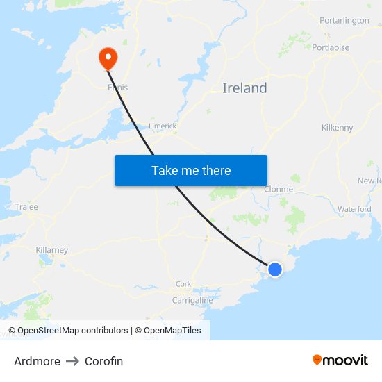 Ardmore to Corofin map