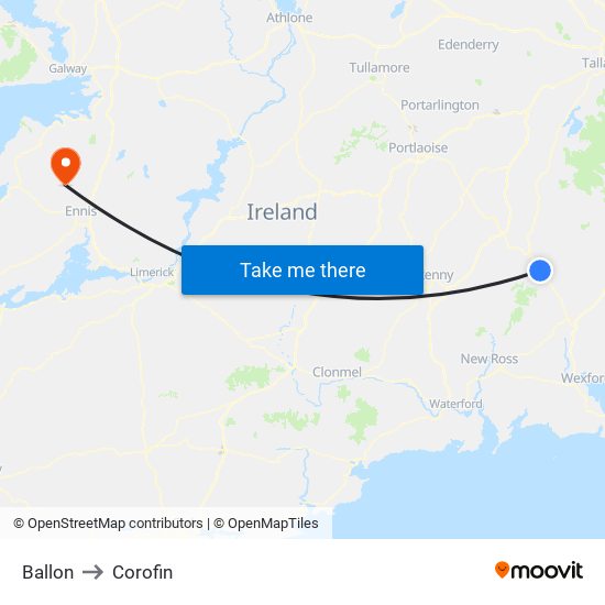 Ballon to Corofin map