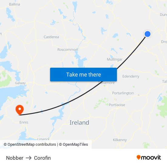 Nobber to Corofin map