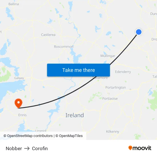 Nobber to Corofin map