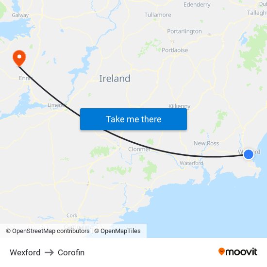 Wexford to Corofin map