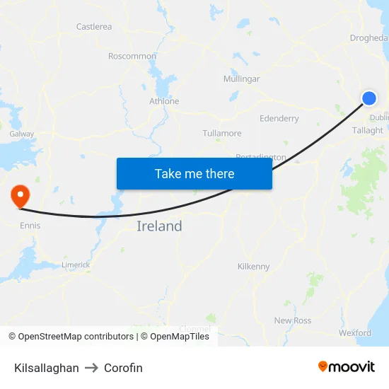Kilsallaghan to Corofin map