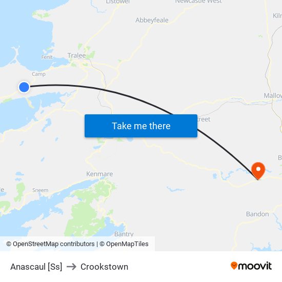 Anascaul [Ss] to Crookstown map