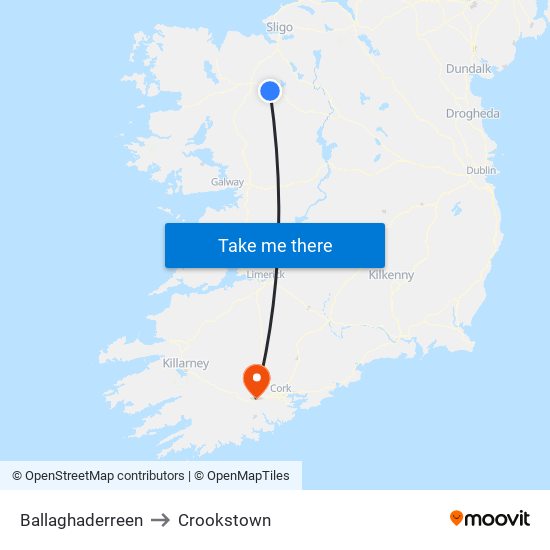 Ballaghaderreen to Crookstown map