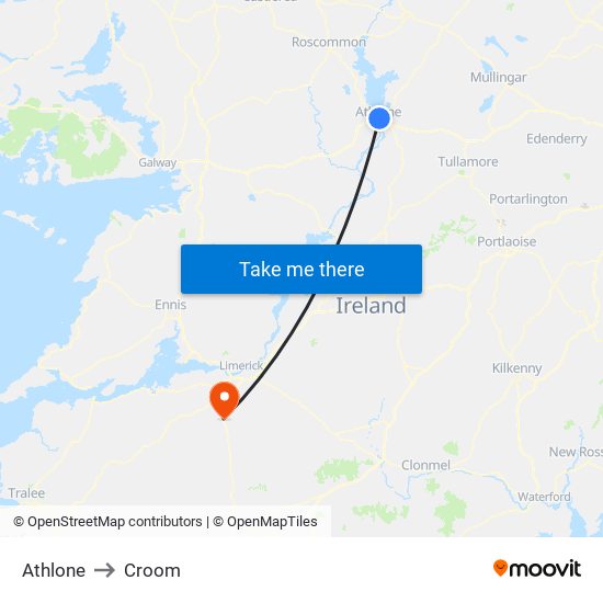 Athlone to Croom map