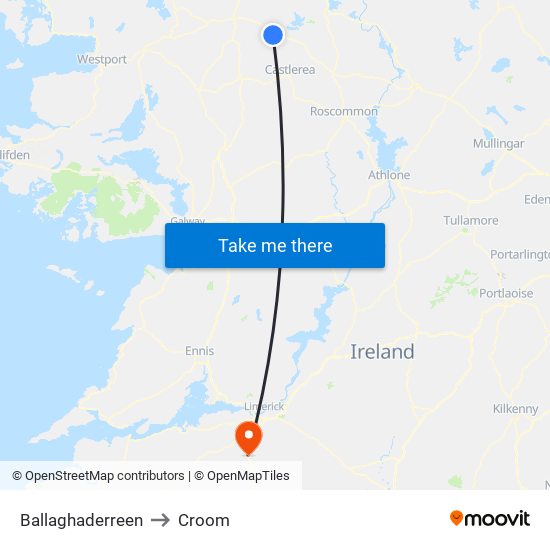 Ballaghaderreen to Croom map