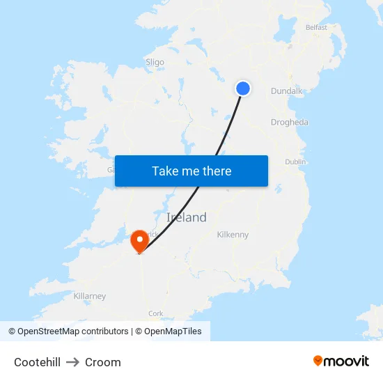 Cootehill to Croom map