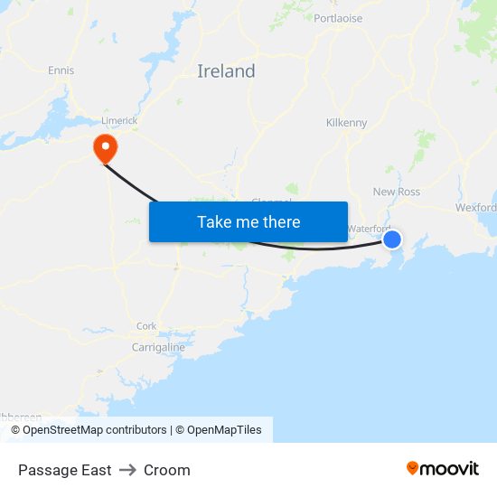 Passage East to Croom map