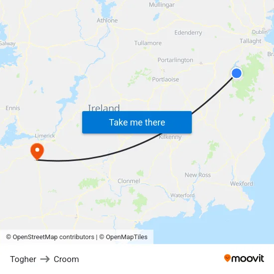 Togher to Croom map