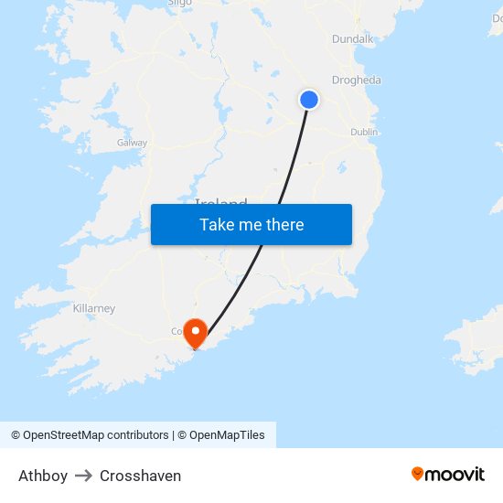 Athboy to Crosshaven map