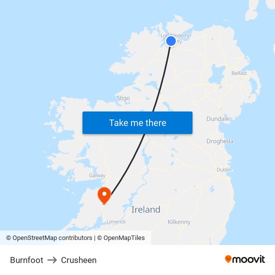 Burnfoot to Crusheen map