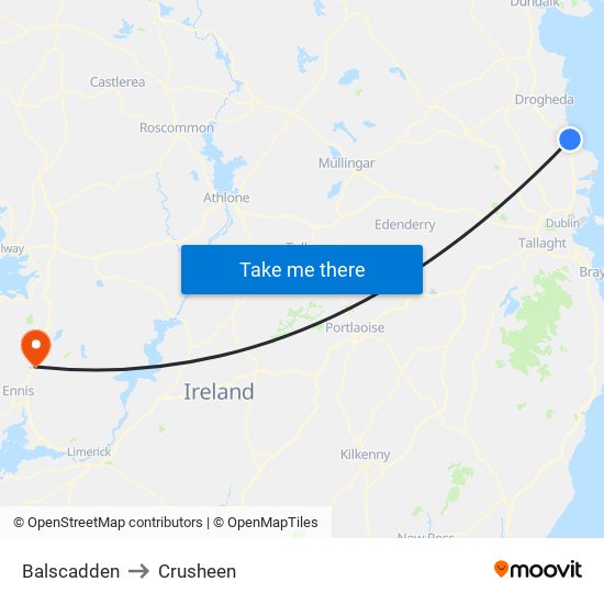 Balscadden to Crusheen map