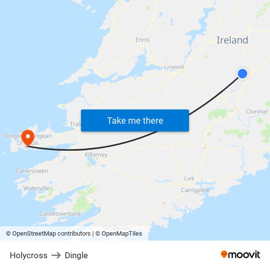 Holycross to Dingle map