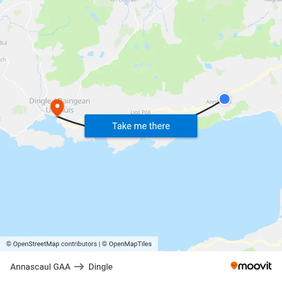 Annascaul GAA to Dingle map