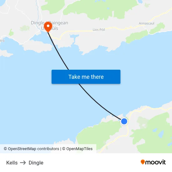 Kells to Dingle map