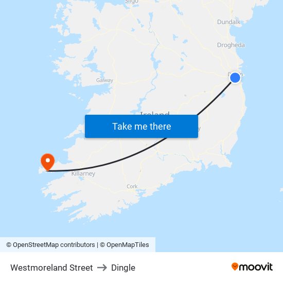 Westmoreland Street to Dingle map