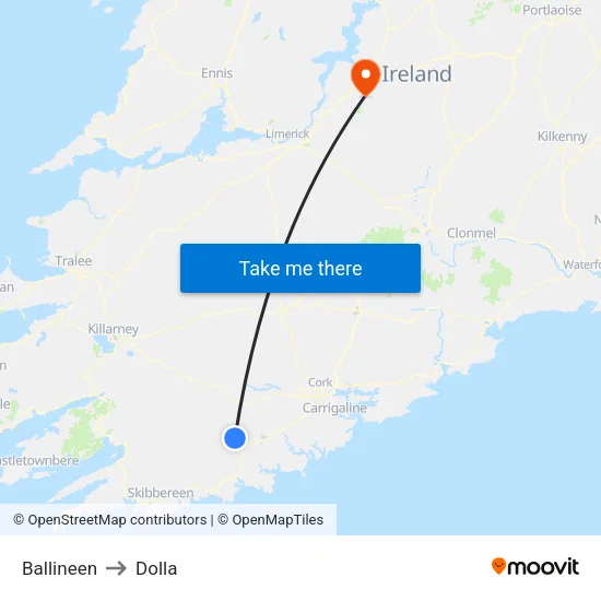 Ballineen to Dolla map