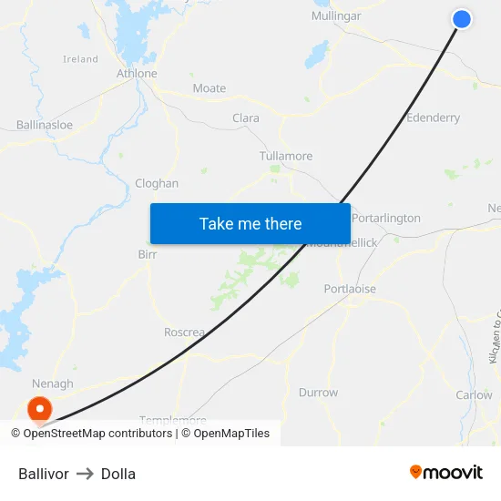 Ballivor to Dolla map