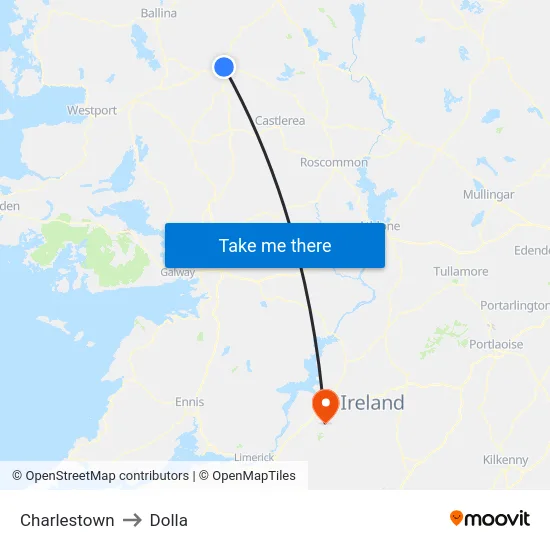 Charlestown to Dolla map